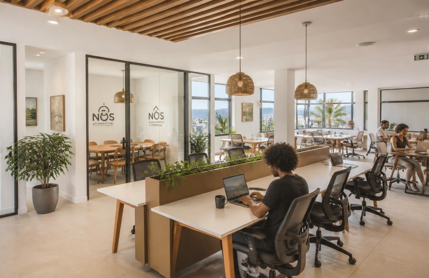 Espaço de coworking do BIC na Praia